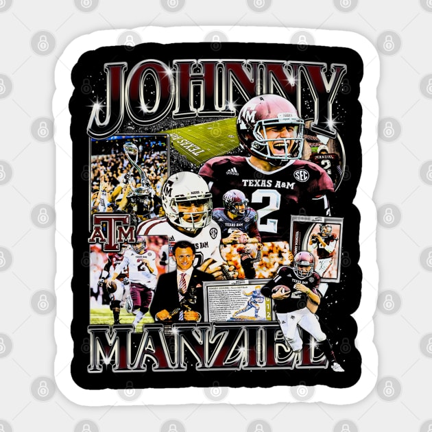 Johnny Manziel College Vintage Bootleg Sticker by Richard Michaud Art